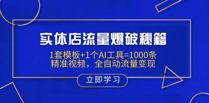 实体店流量爆破秘籍：1套模板+1个AI工具=1000条精准视频，全自动流量变现勾八项目-每天更新副业赚钱项目,副业,网创,创业者的聚集地勾八项目