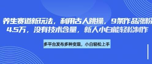 养生赛道新玩法，利用古人跳操，9条作品涨粉4.5W，没有技术含量，新人小白能轻松制作勾八项目-每天更新副业赚钱项目,副业,网创,创业者的聚集地勾八项目