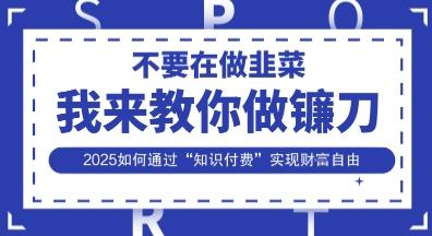 韭菜生涯终结者，我来教你做镰刀，2025如何通过“知识付费”实现财F自由【揭秘】勾八项目-每天更新副业赚钱项目,副业,网创,创业者的聚集地勾八项目