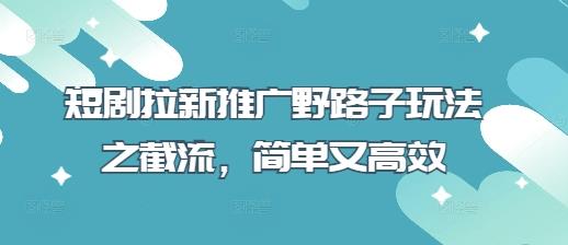 短剧拉新推广野路子玩法之截流，简单又高效勾八项目-每天更新副业赚钱项目,副业,网创,创业者的聚集地勾八项目